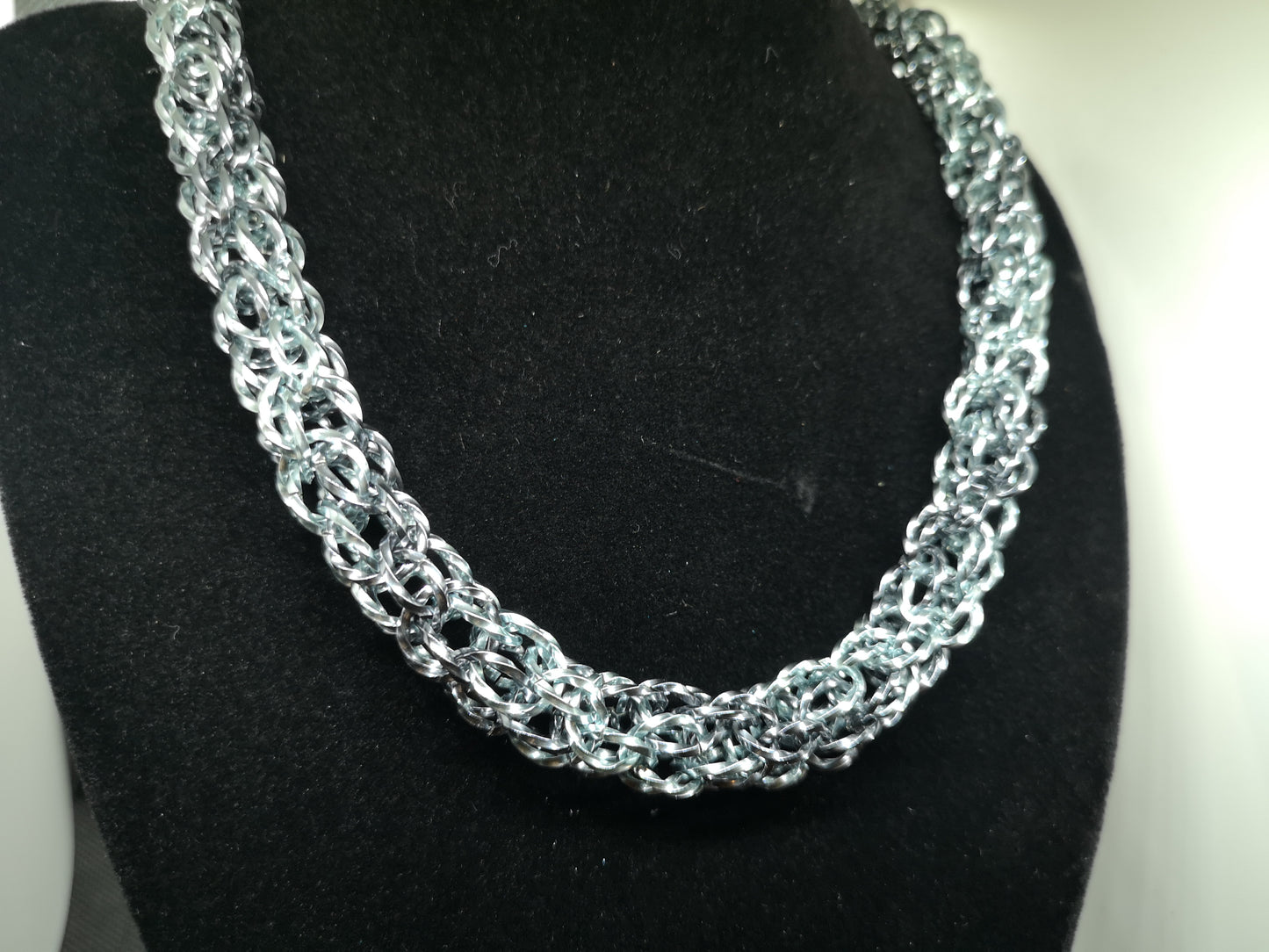 Candy cane cord choker in aluminum